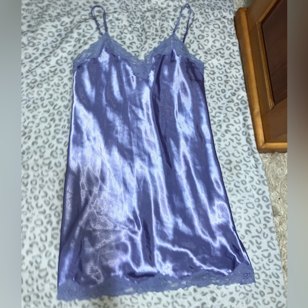 Elegant Purple Satin Nightgown